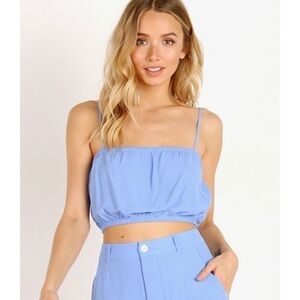 𝅺capulet Revolve Bridgette Crop Tank Top Blue NWT